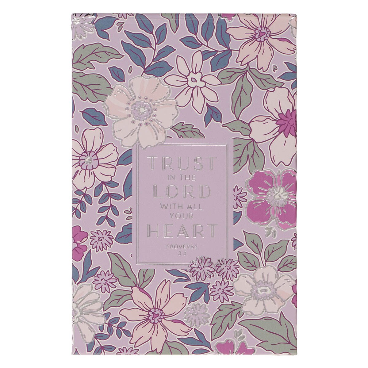 Trust in the Lord Purple Floral Hardcover Top-Flip Notepad - Proverbs 3:5