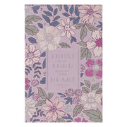 Trust in the Lord Purple Floral Hardcover Top-Flip Notepad - Proverbs 3:5