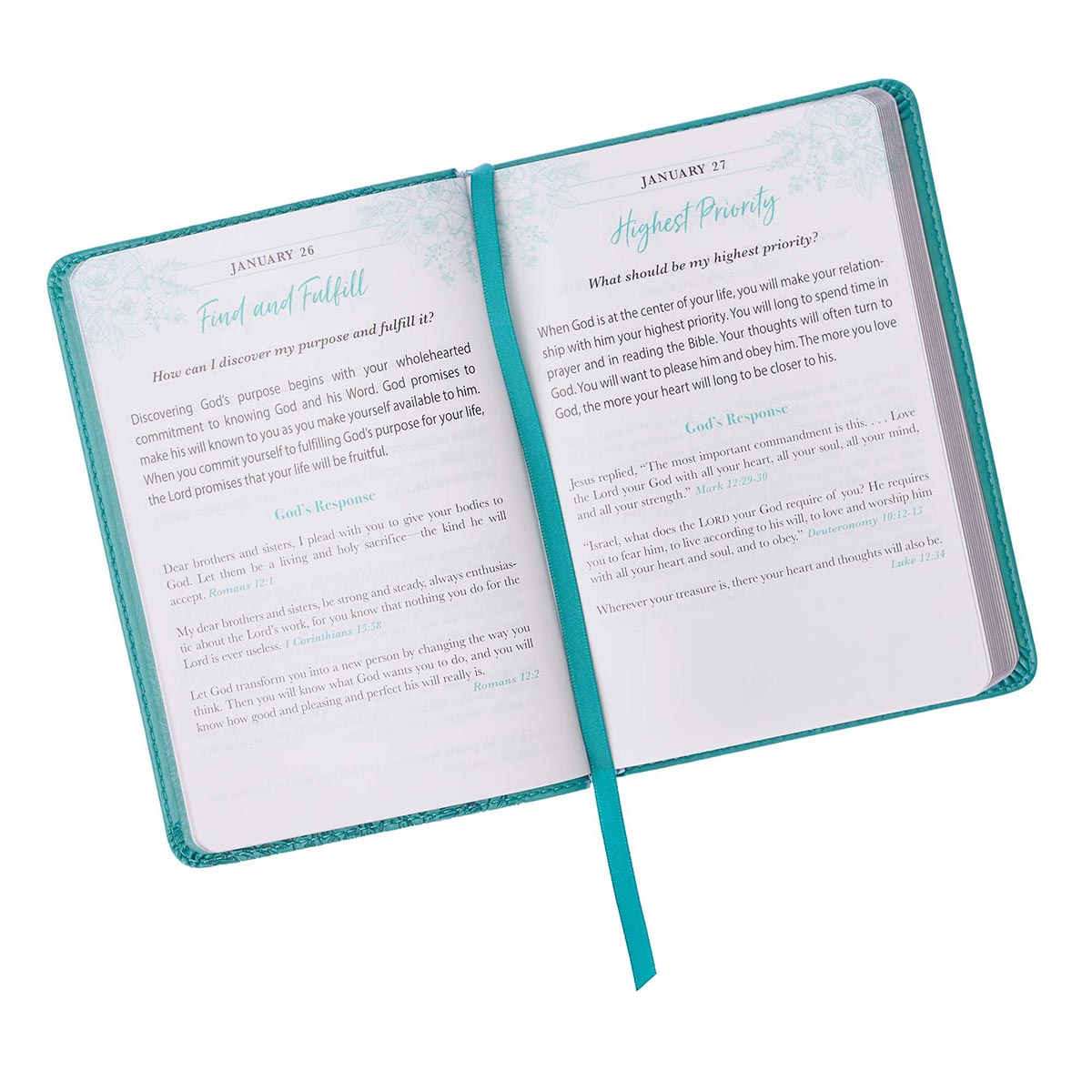 One Minute With God For Women Teal Faux Leather Devotional