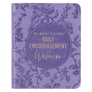 One-Minute Devotions®: Daily Encouragement for Women Purple Floral Faux Leather Devotional