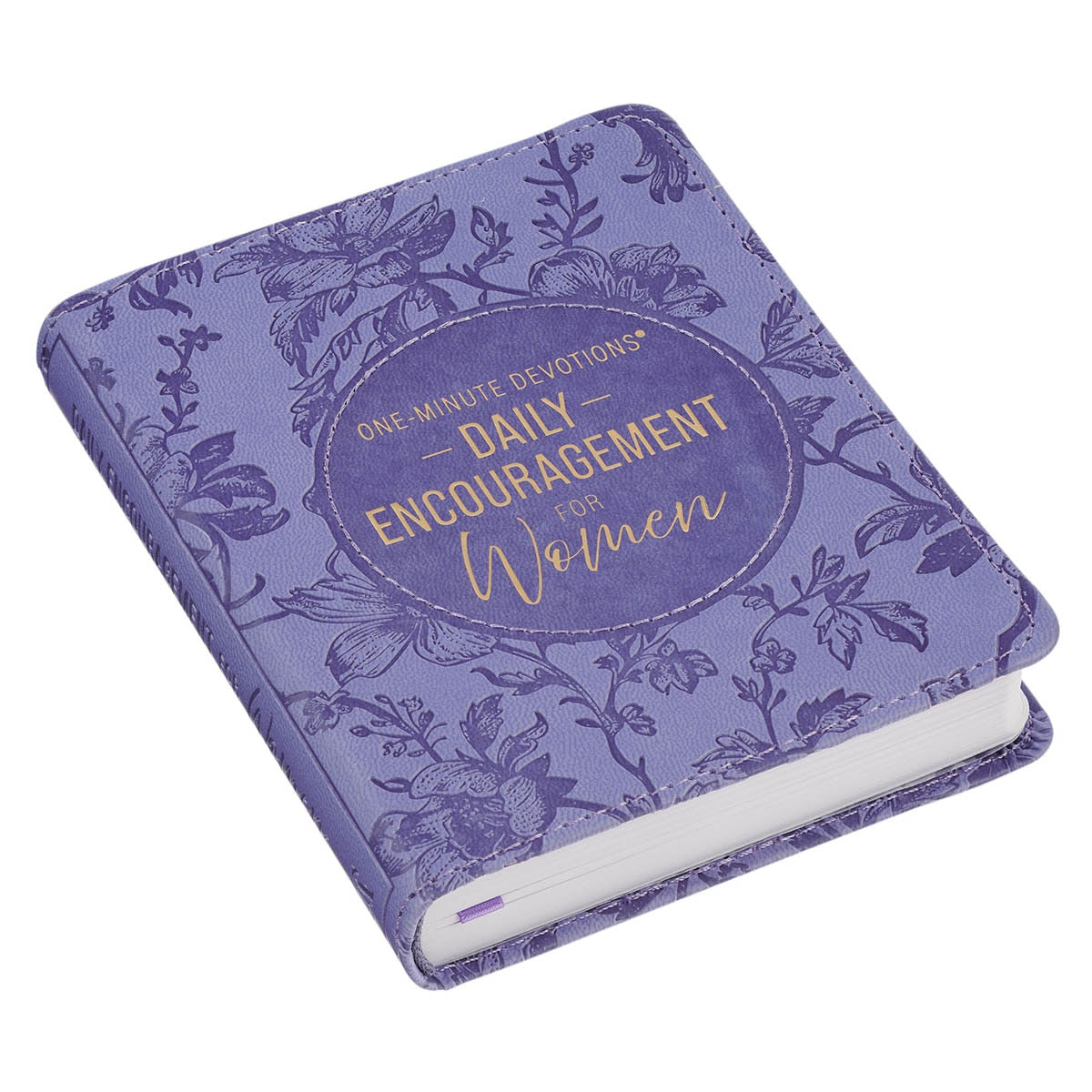 One-Minute Devotions®: Daily Encouragement for Women Purple Floral Faux Leather Devotional