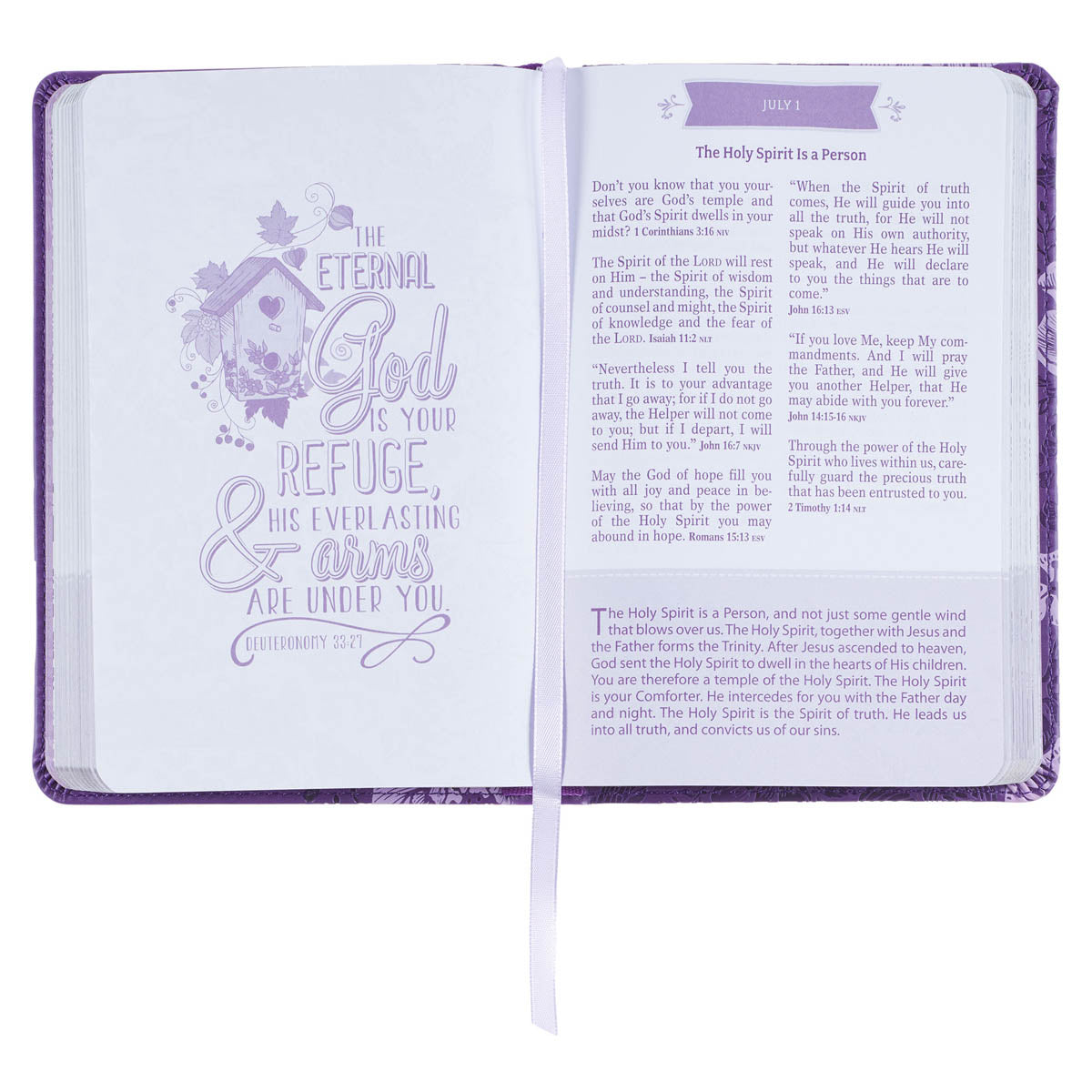 Purple Faux Leather Pocket Devotional for Girls