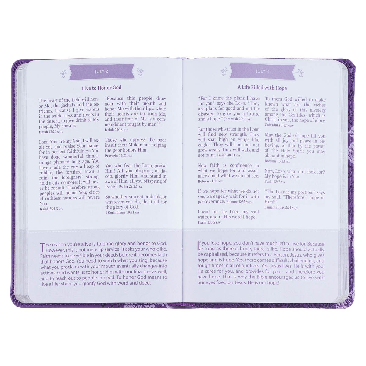 Purple Faux Leather Pocket Devotional for Girls