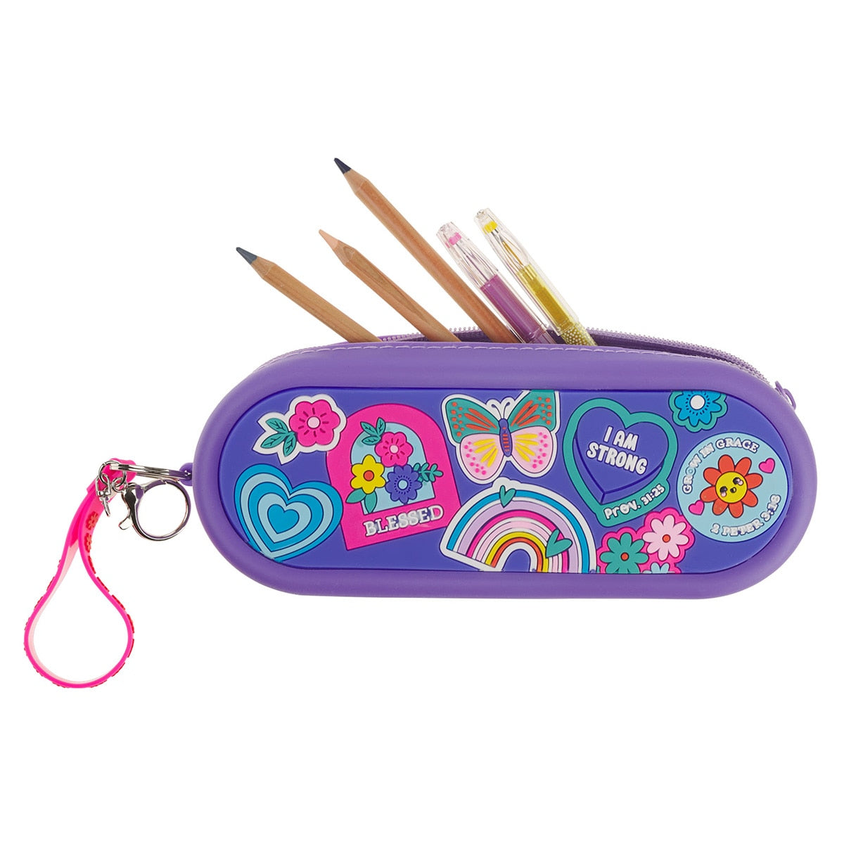 Shine for Jesus Purple Silicone Pencil Case