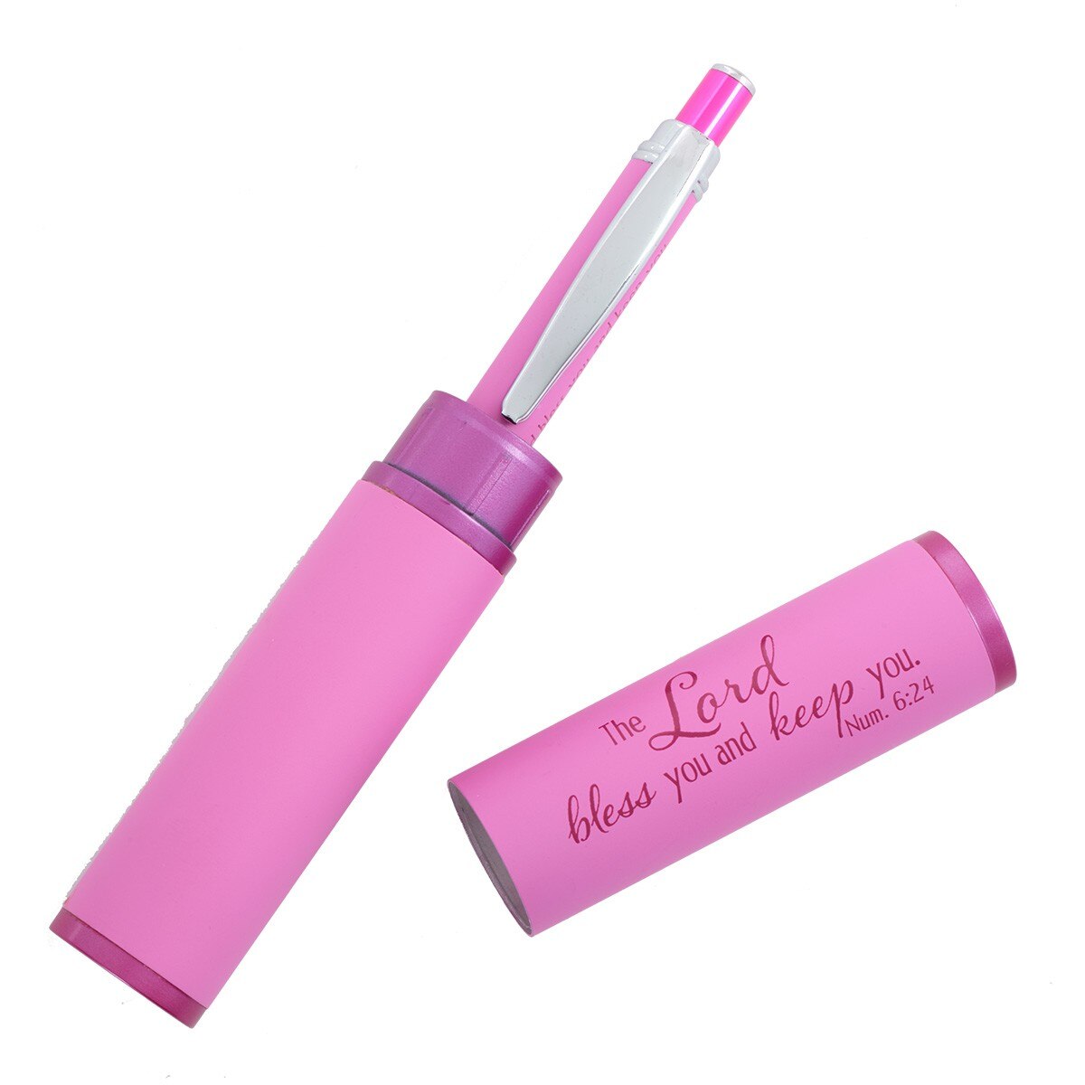 Bless You and Keep You Pink Gift Pen and Case - Numbers 6:24