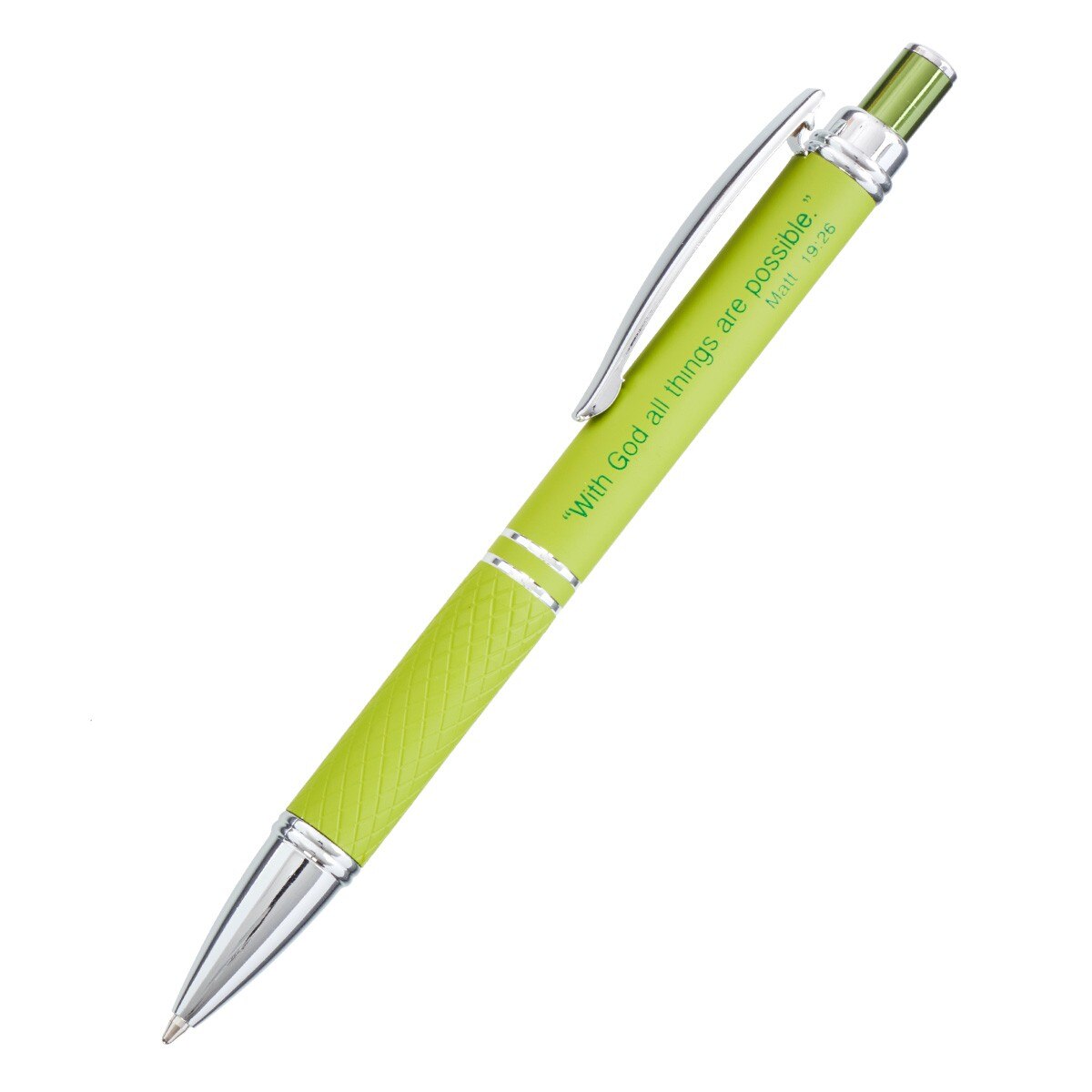 All Things are Possible Green Gift Pen and Case - Matthew 19:26