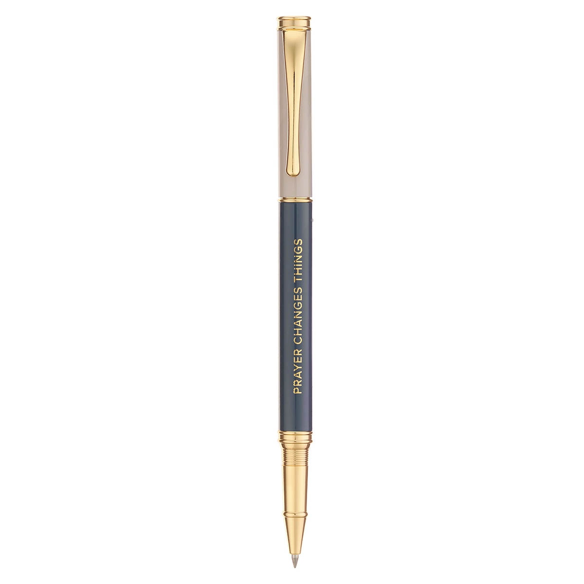 Prayer Changes Things Slate Blue and Taupe Gift Pen