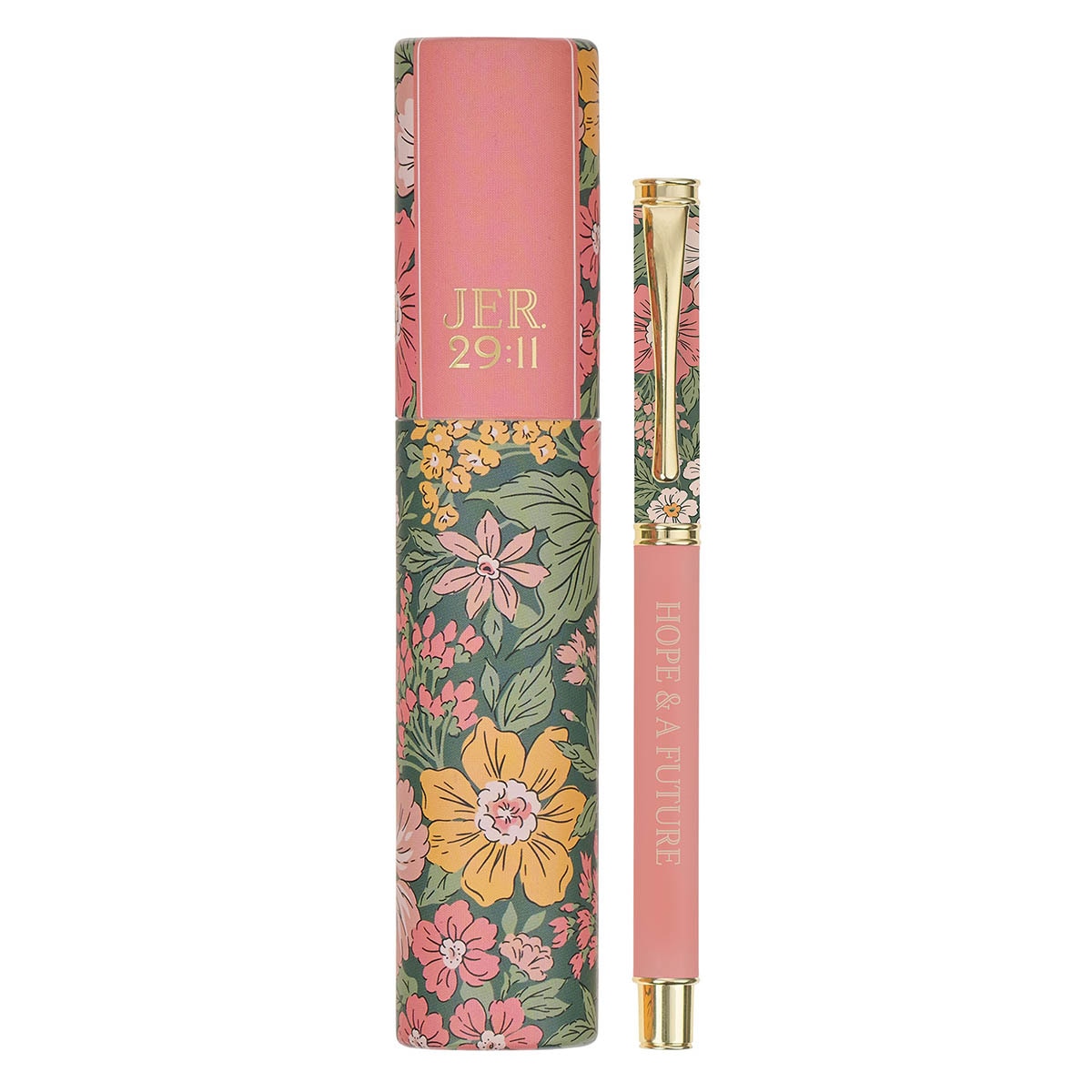 Hope and a Future Pink Vintage Bloom Pen and Case Gift Set - Jeremiah 29:11