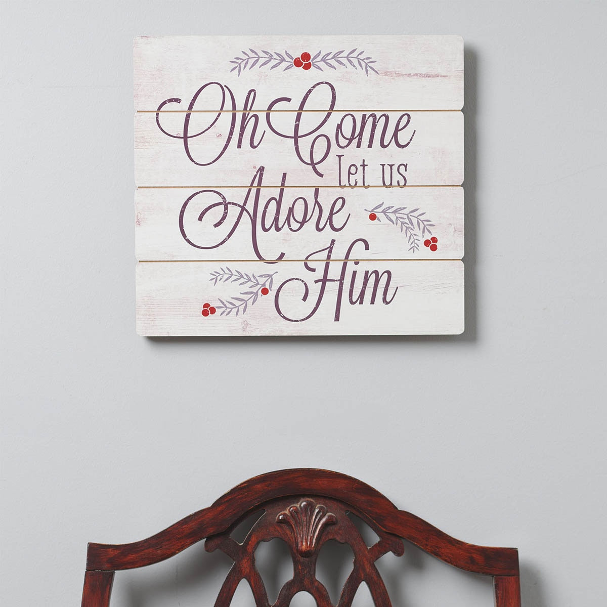 Come Let US Adore Him Framed Wooden Wall Art