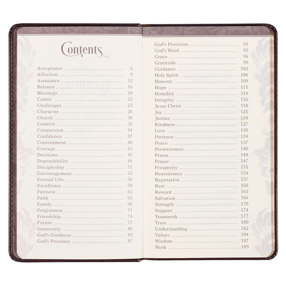 Promises to Strengthen Your Faith Brown Faux Leather Gift Book