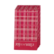 Joy to the World Red Plaid Paper Napkin Set