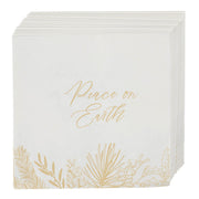 Peace on Earth Golden Pine Beverage Paper Napkin Set