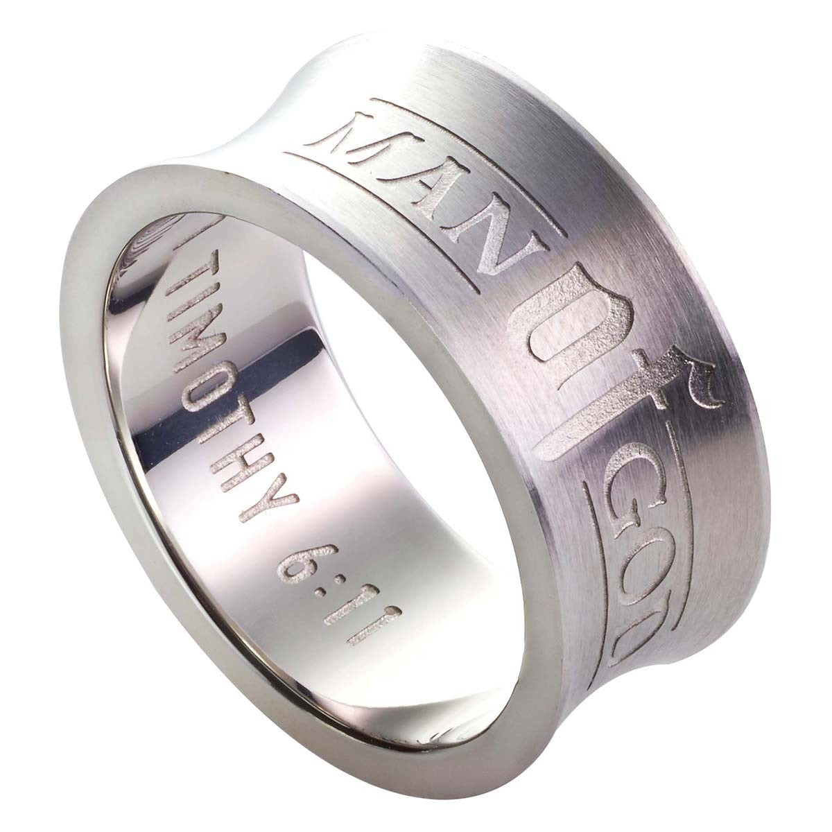 Man of God -  1 Timothy 6:11 Men's Ring