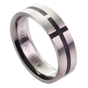 Black Cross - Matthew 5:8 Men's Ring