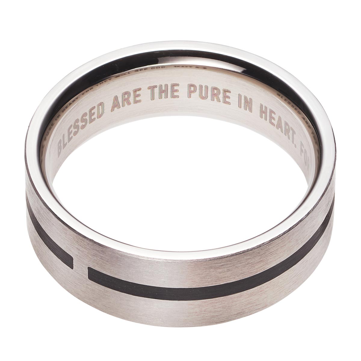 Black Cross - Matthew 5:8 Men's Ring
