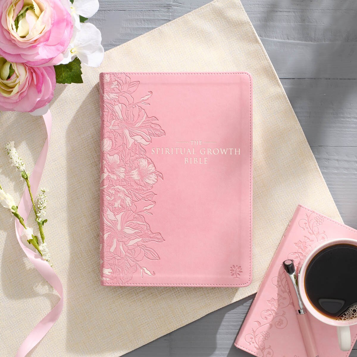 Pink Faux Leather Spiritual Growth Bible