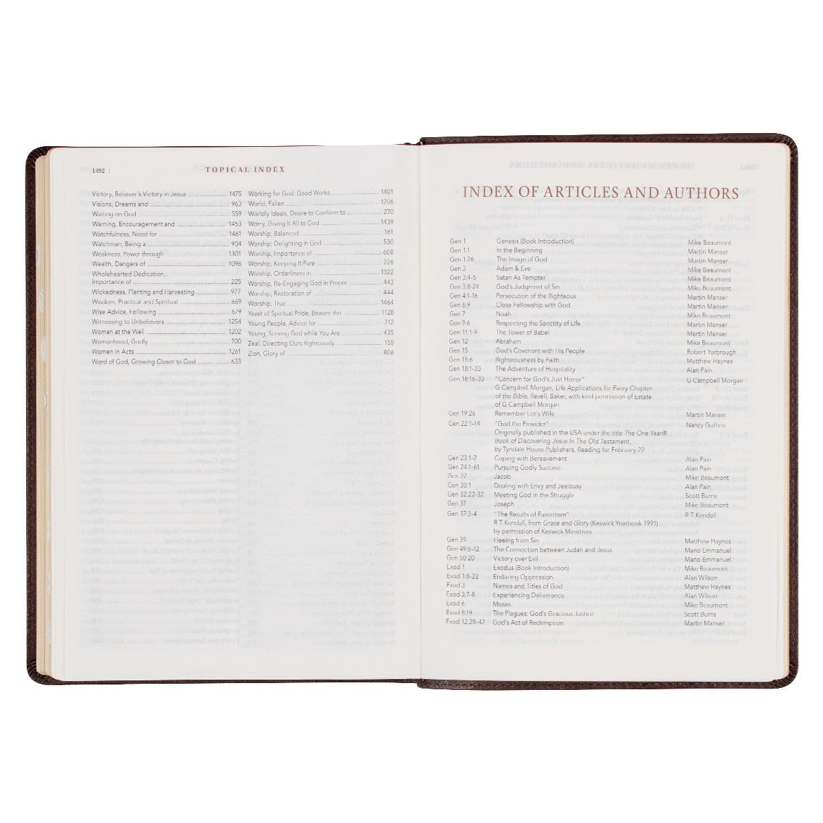 Espresso Brown Faux Leather Spiritual Growth Bible