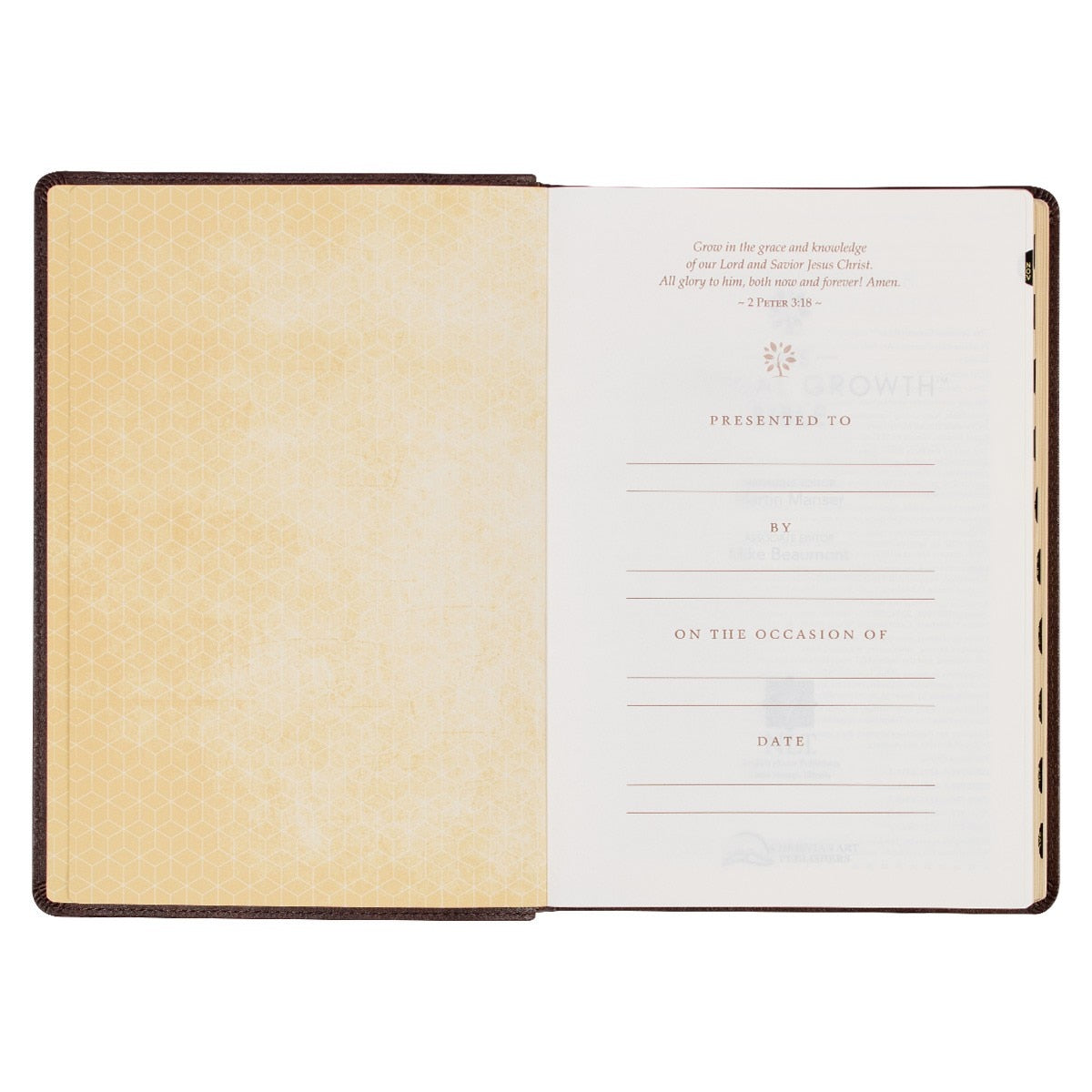 Espresso Brown Faux Leather Spiritual Growth Bible