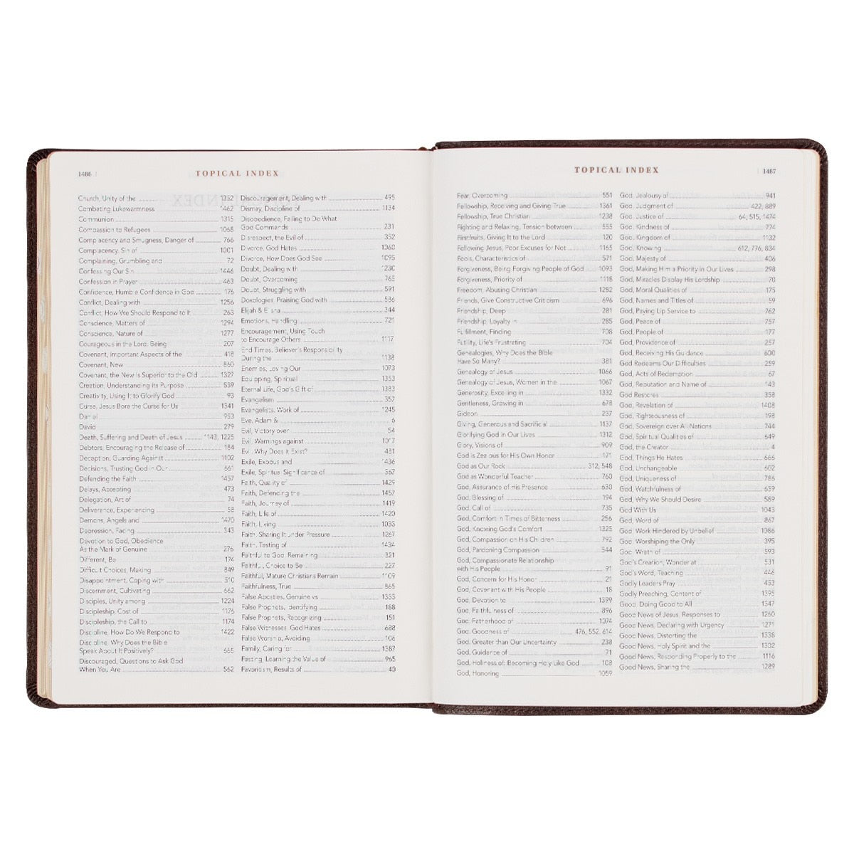 Espresso Brown Faux Leather Spiritual Growth Bible