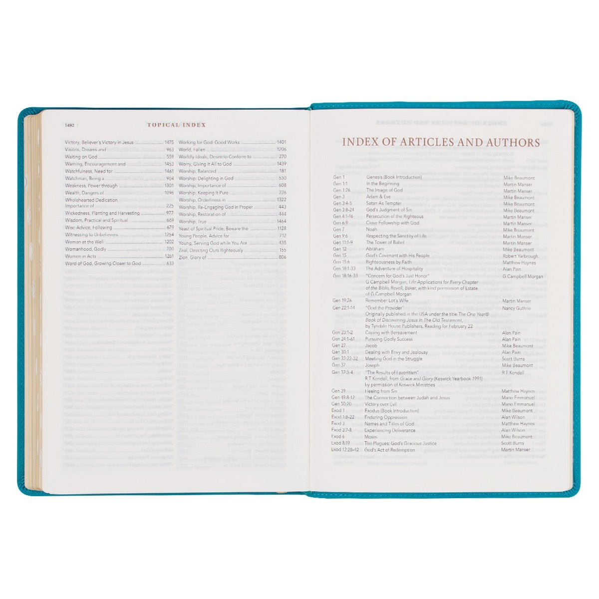 Teal Faux Leather Spiritual Growth Bible