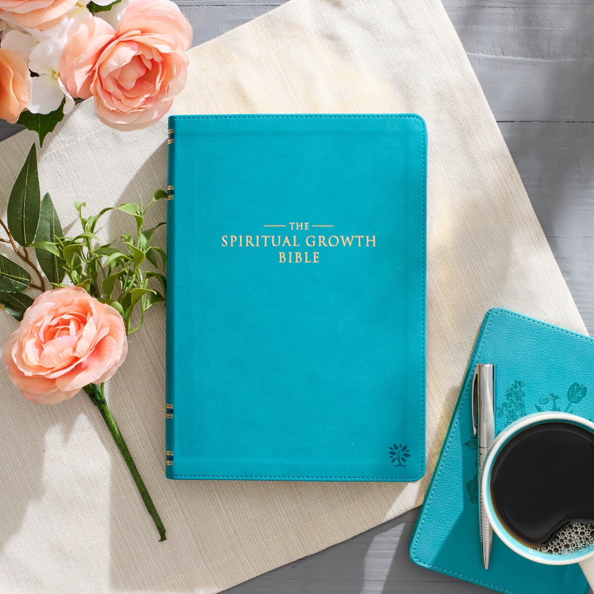 Teal Faux Leather Spiritual Growth Bible