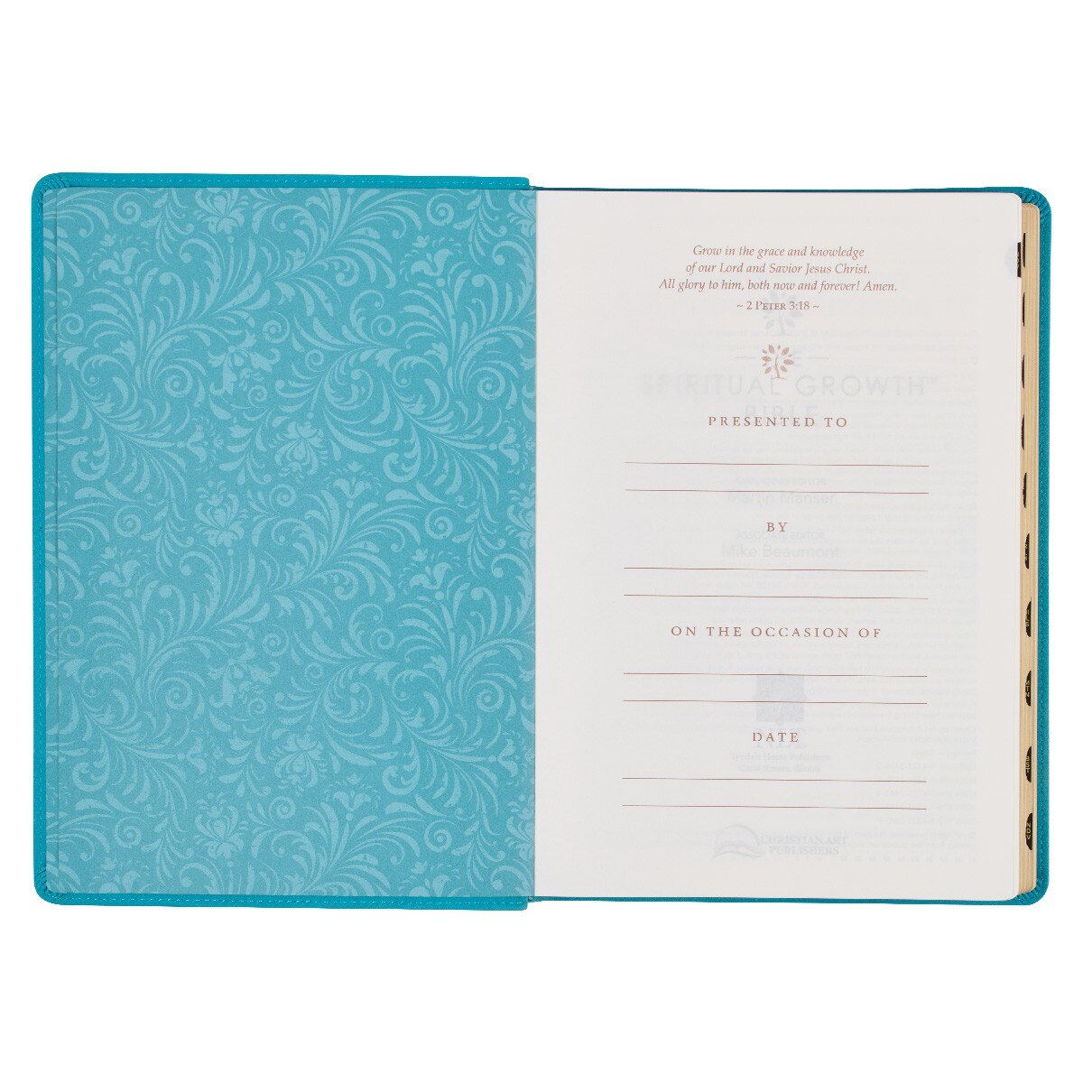 Teal Faux Leather Spiritual Growth Bible