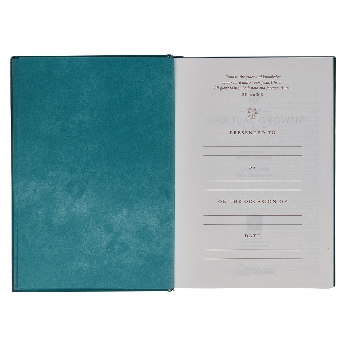 Teal Hardcover Spiritual Growth Bible
