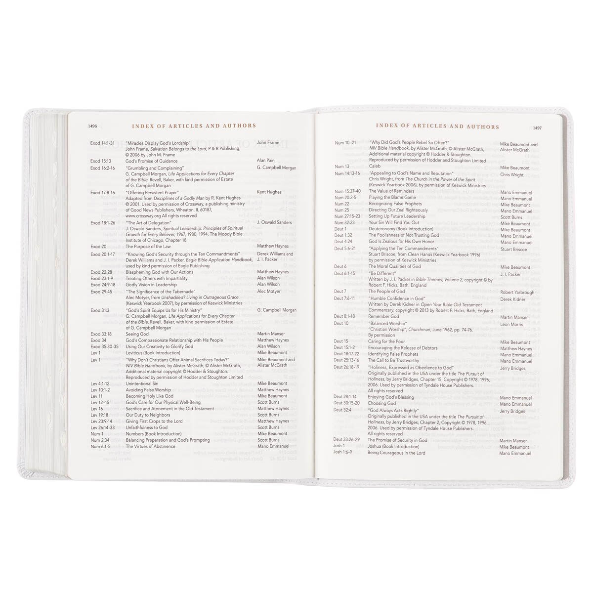 White Full Grain Leather Spiritual Growth Bible