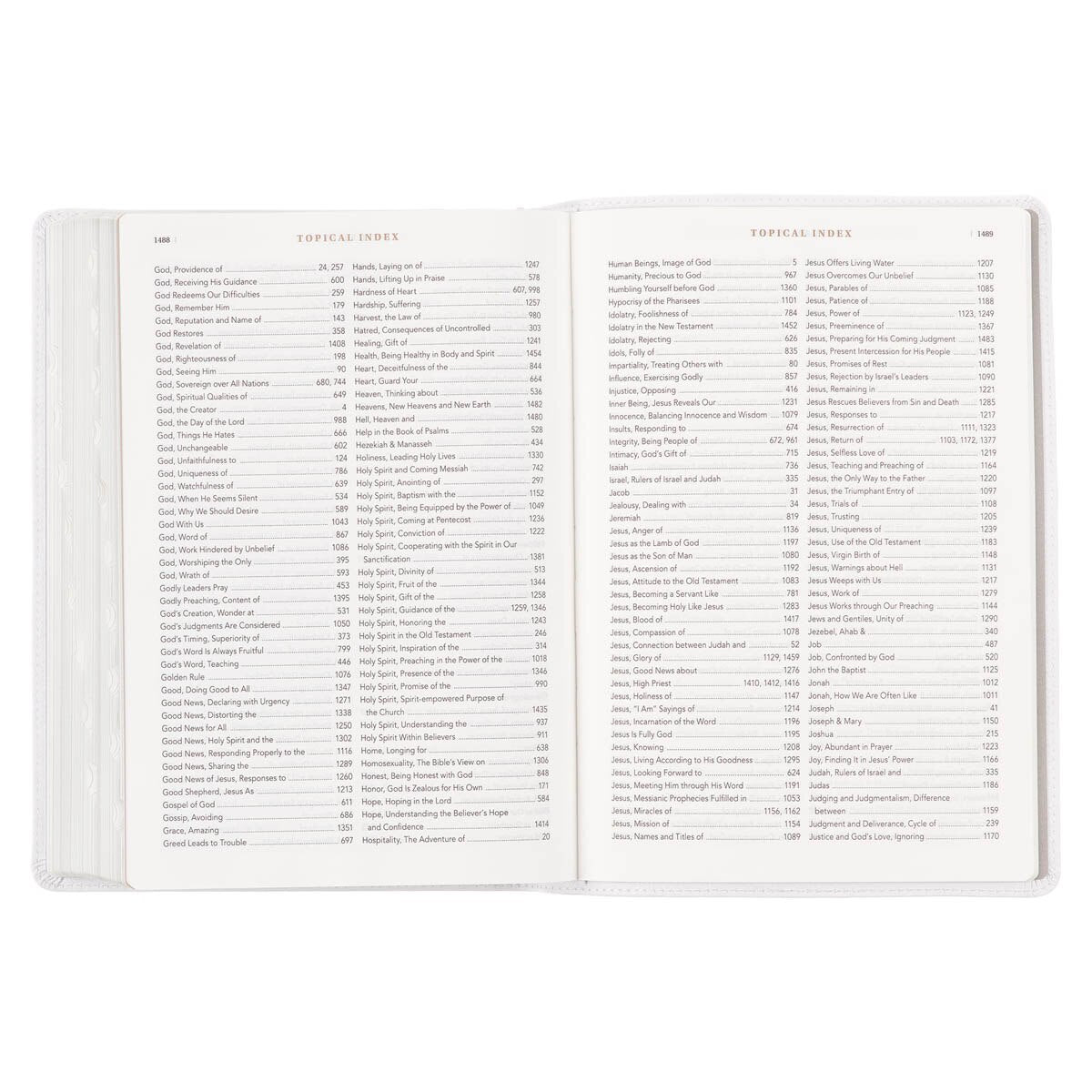 White Full Grain Leather Spiritual Growth Bible