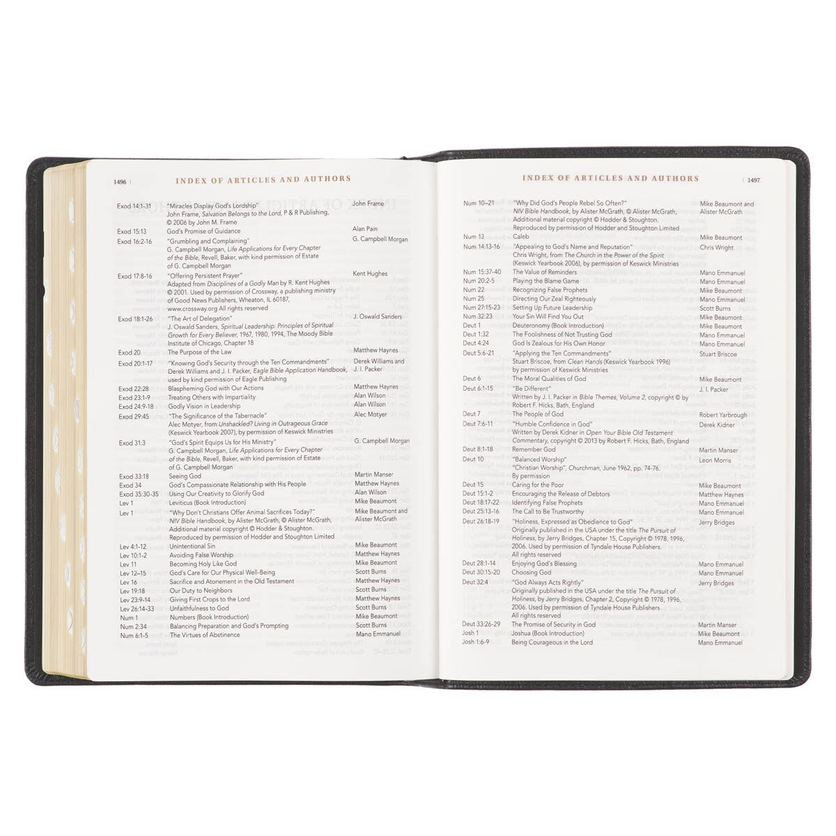 Black Full Grain Leather Spiritual Growth Bible