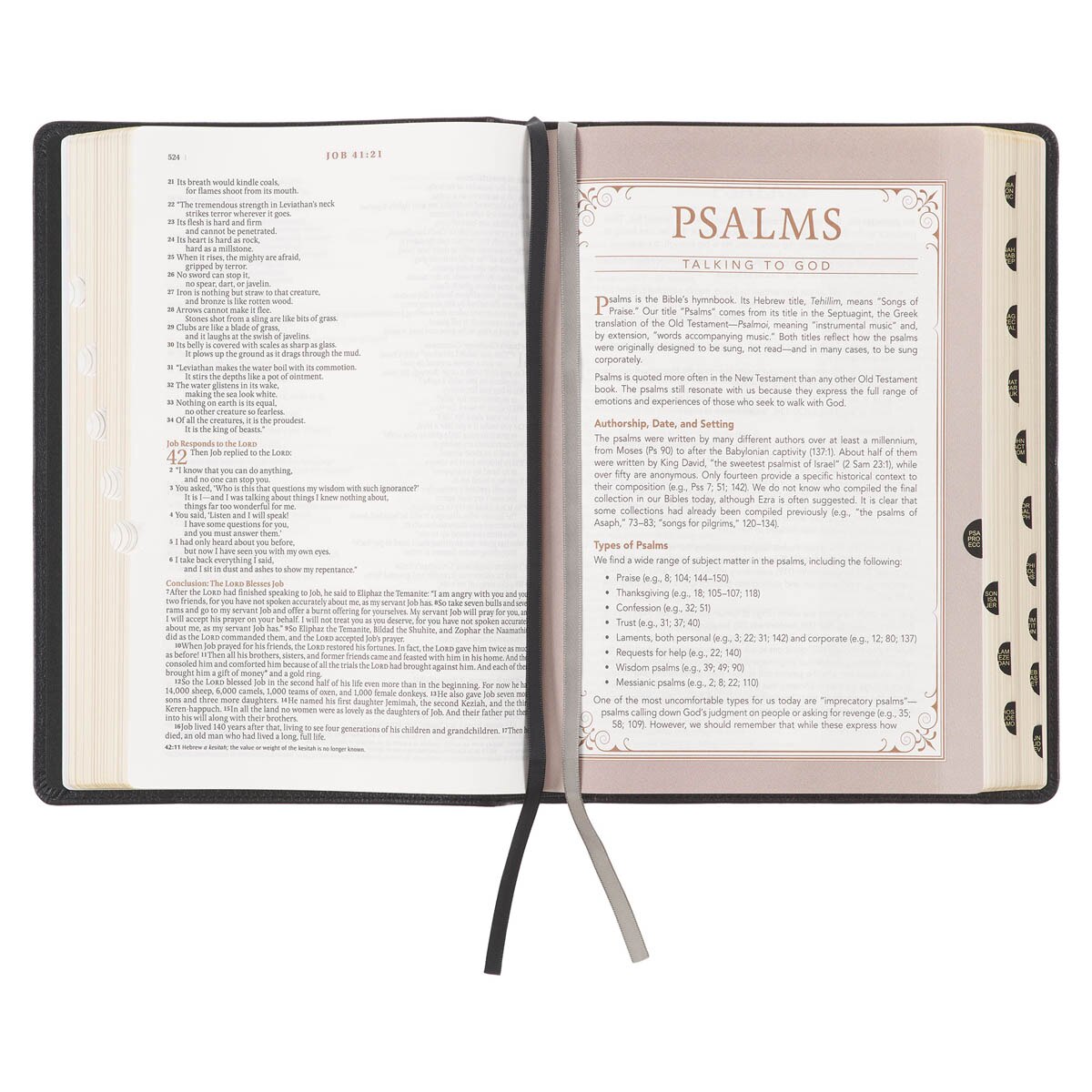 Black Full Grain Leather Spiritual Growth Bible