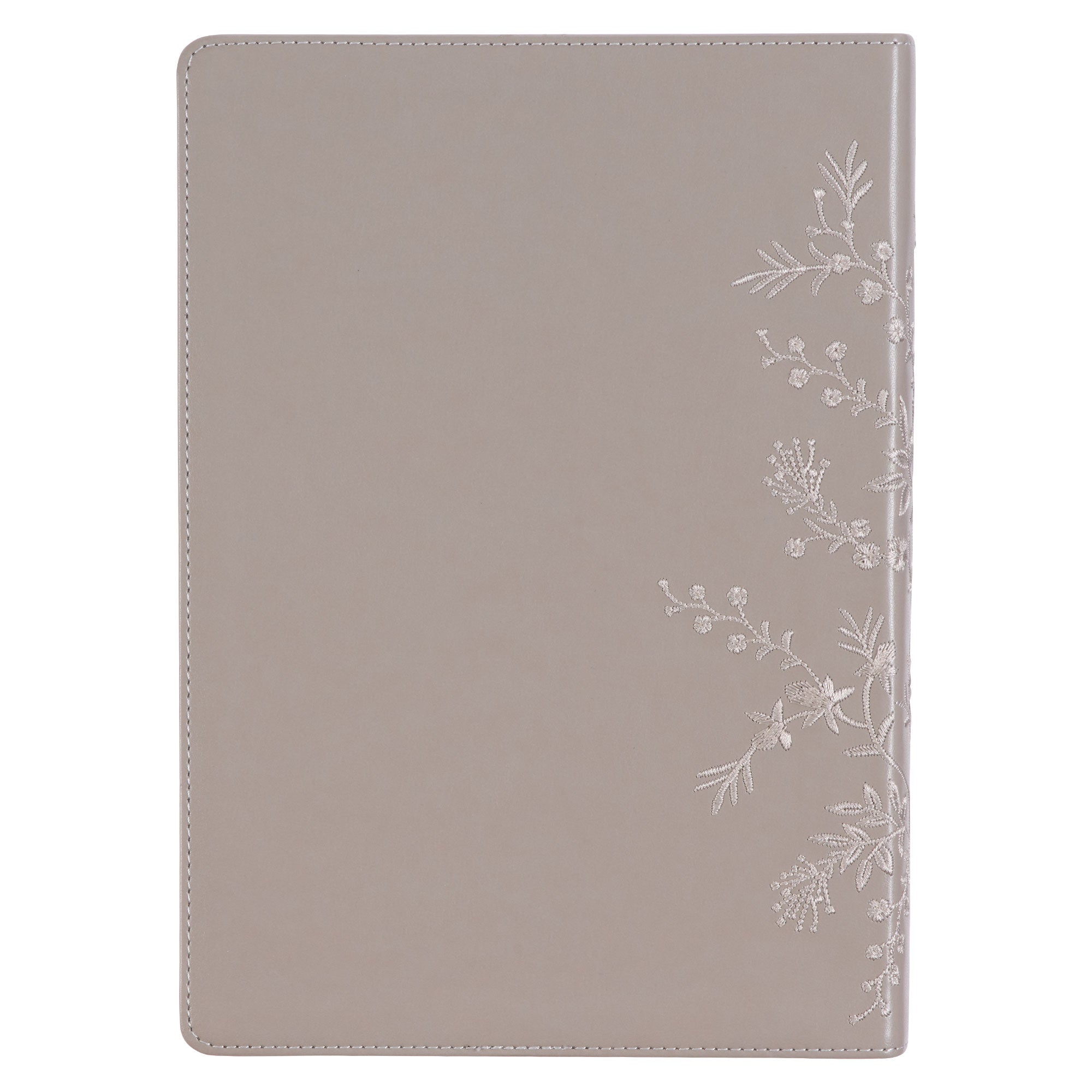 Embroidered Taupe Faux Leather Spiritual Growth Bible