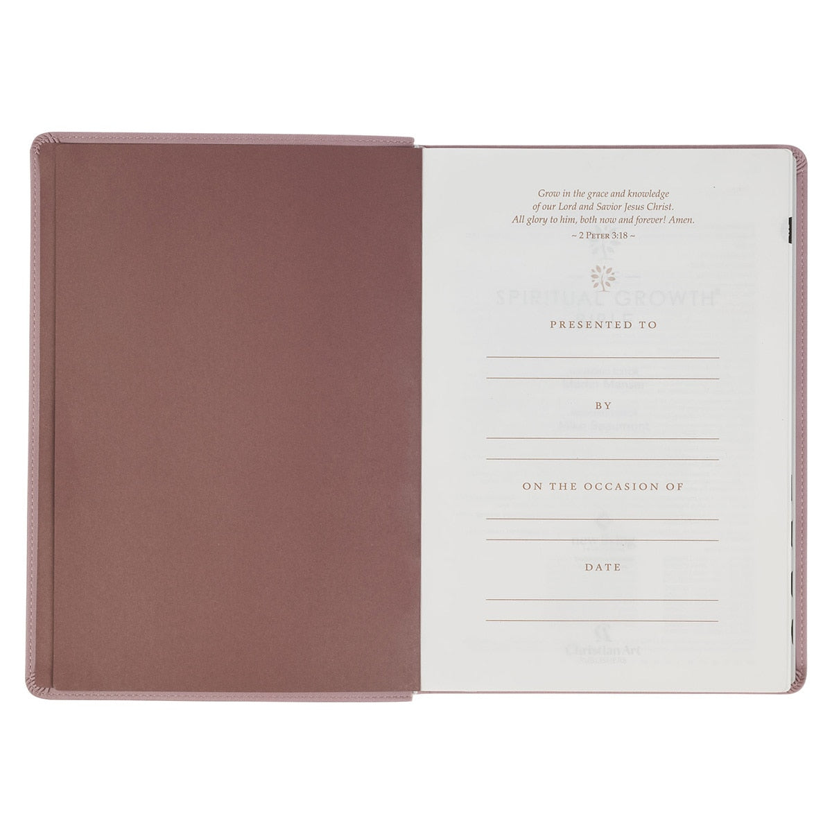 Dusty Mauve Faux Leather Spiritual Growth Bible