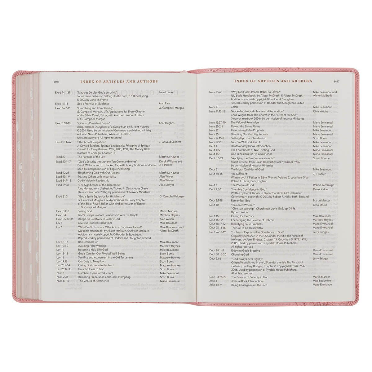 Pink Magnolia Faux Leather Spiritual Growth Bible