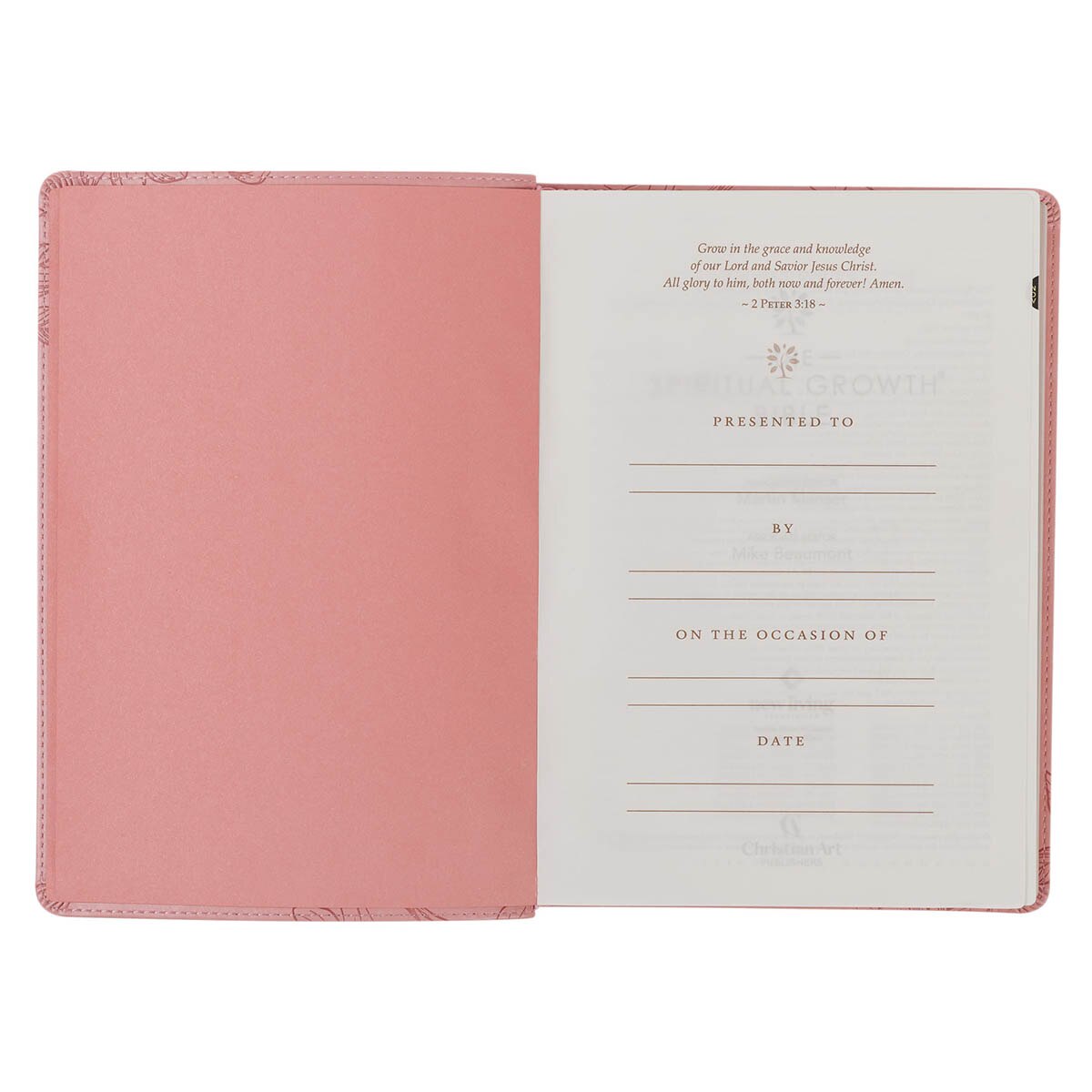 Pink Magnolia Faux Leather Spiritual Growth Bible