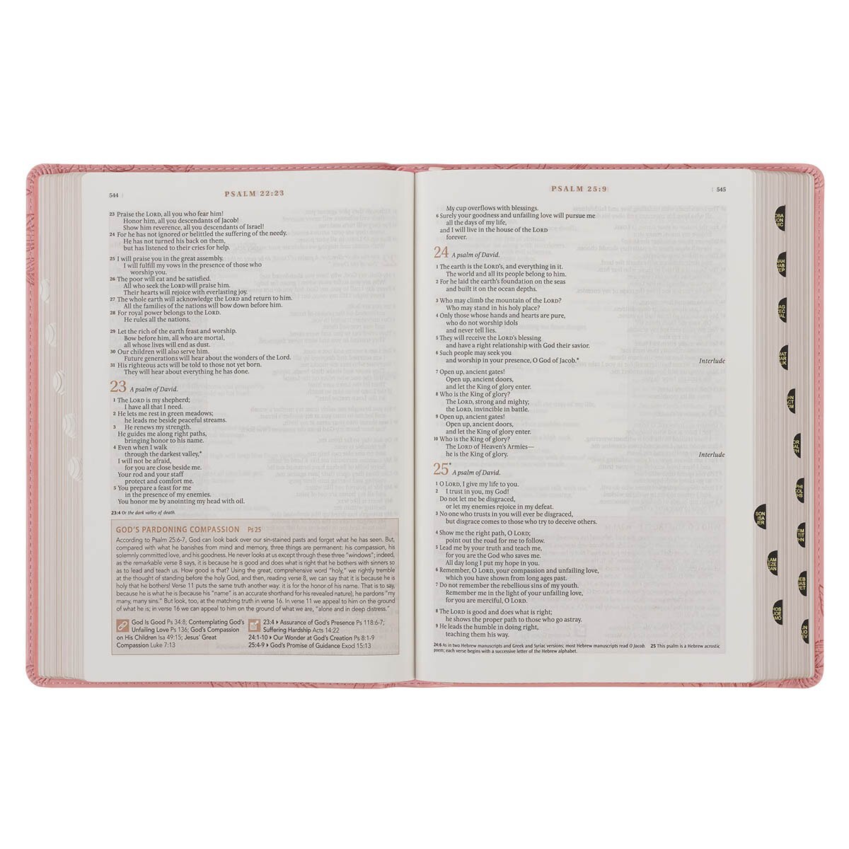 Pink Magnolia Faux Leather Spiritual Growth Bible