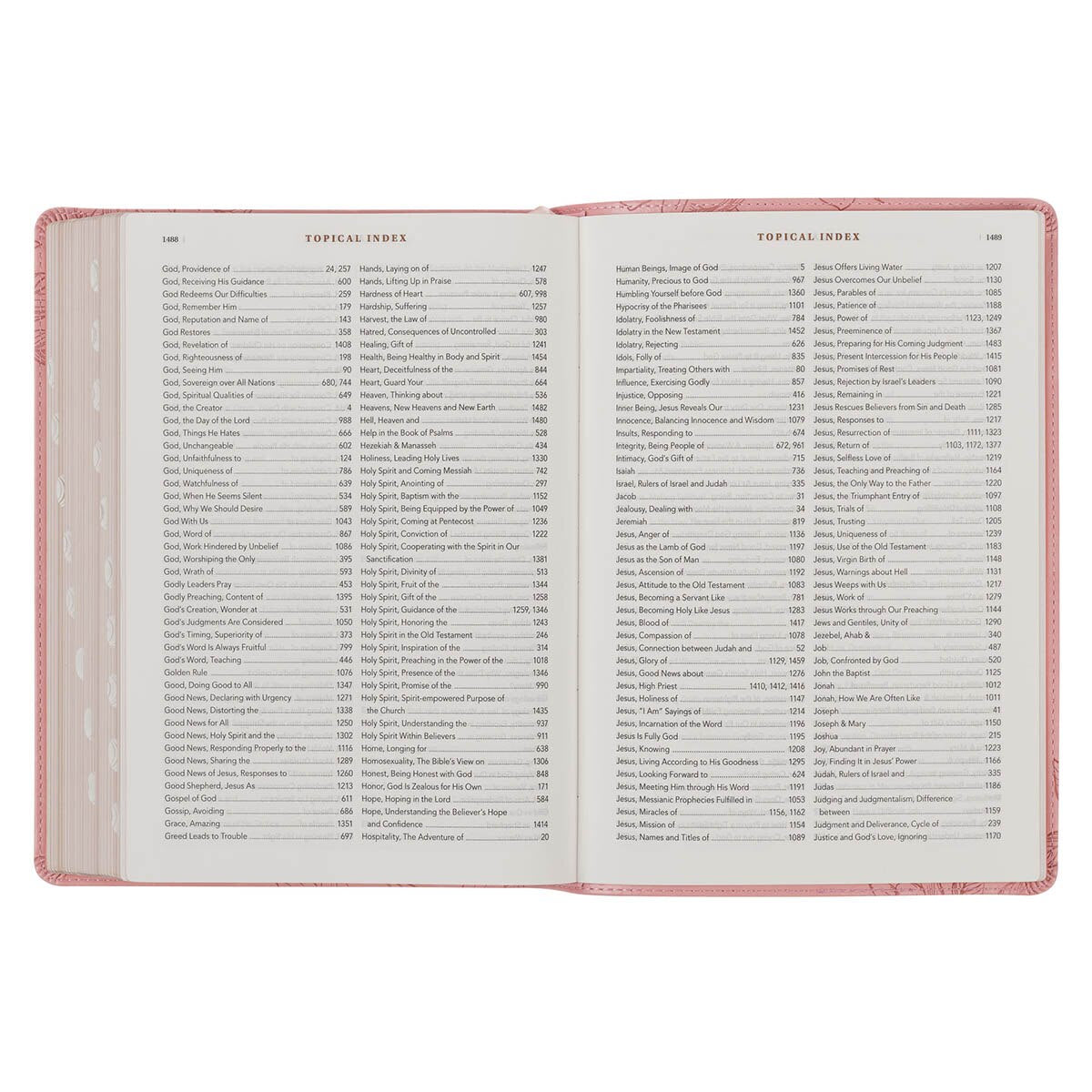 Pink Magnolia Faux Leather Spiritual Growth Bible