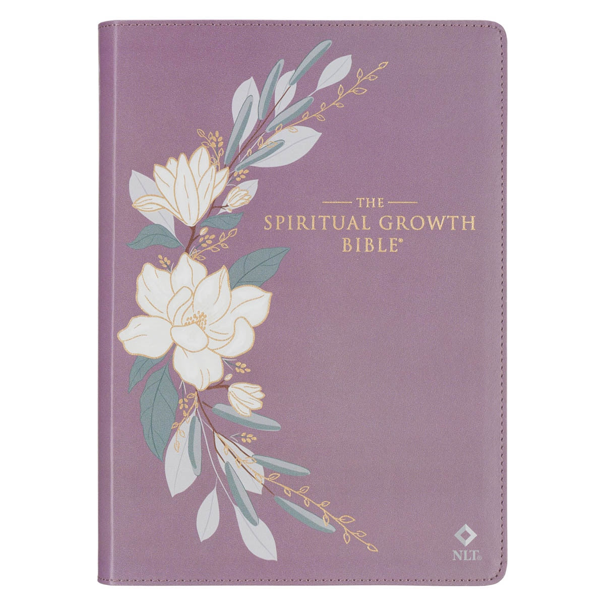Plum Floral Faux Leather Spiritual Growth Bible