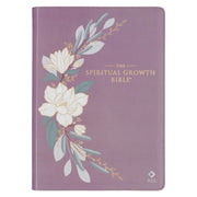 Plum Floral Faux Leather Spiritual Growth Bible