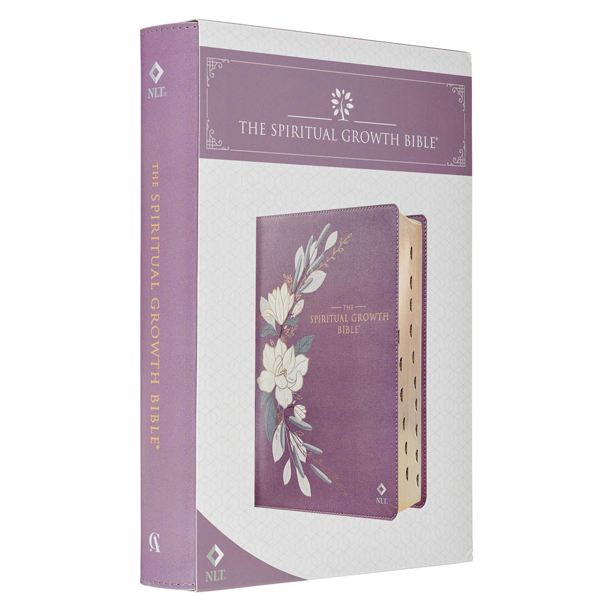 Plum Floral Faux Leather Spiritual Growth Bible