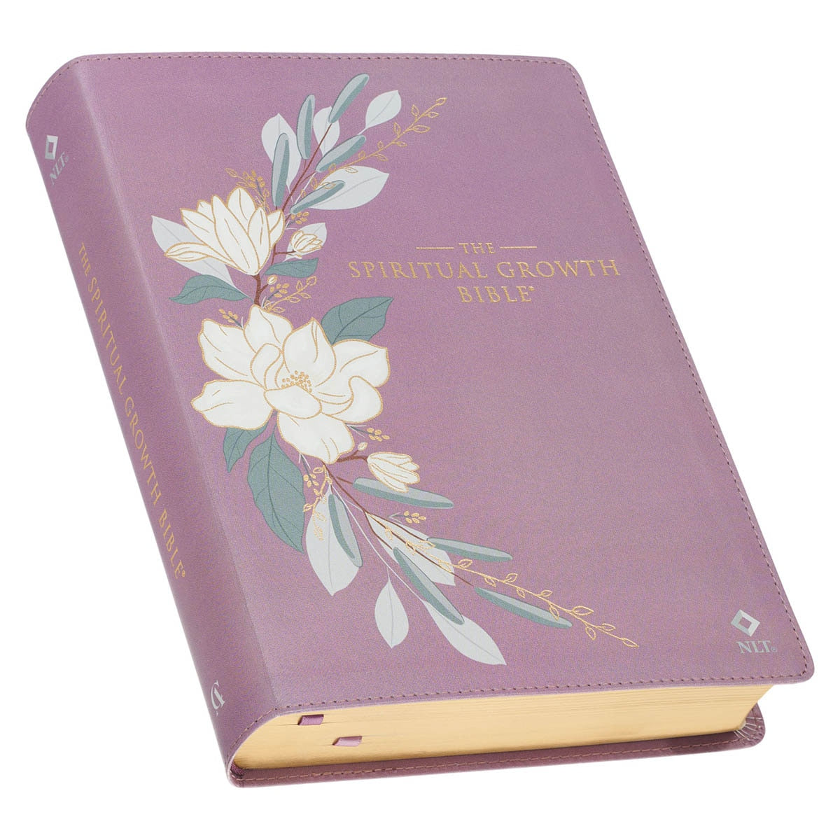 Plum Floral Faux Leather Spiritual Growth Bible
