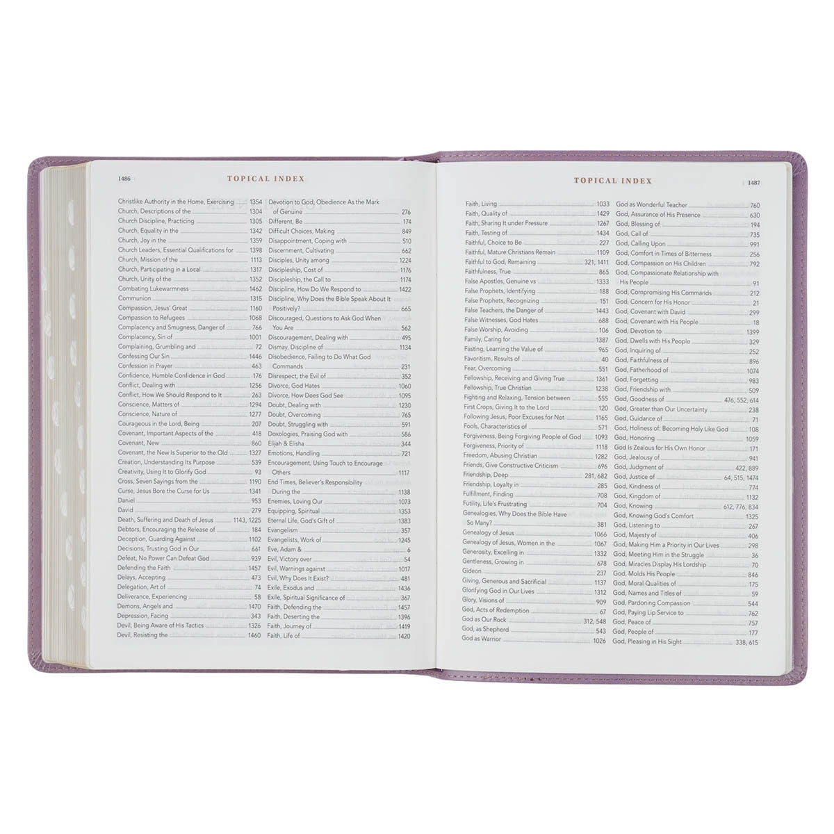 Plum Floral Faux Leather Spiritual Growth Bible