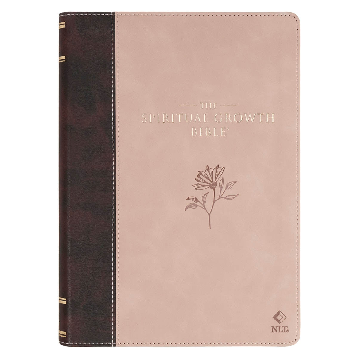 Brown and Blush Pink Faux Leather Spiritual Growth Bible
