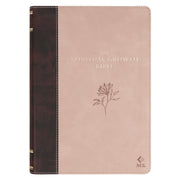 Brown and Blush Pink Faux Leather Spiritual Growth Bible
