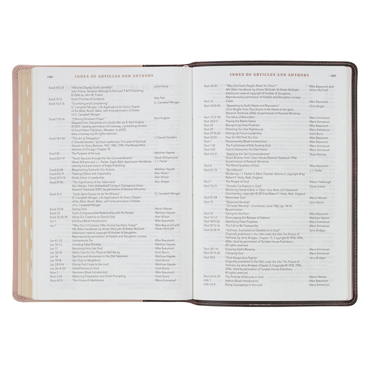 Brown and Blush Pink Faux Leather Spiritual Growth Bible