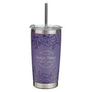 Noble Things Lavender Floral Stainless Steel Tumbler - Proverbs 31:29