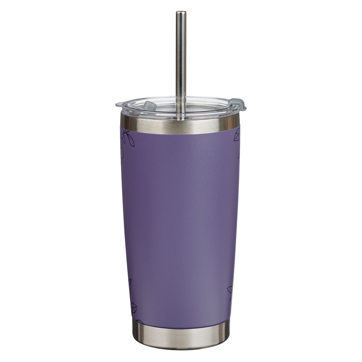 Noble Things Lavender Floral Stainless Steel Tumbler - Proverbs 31:29
