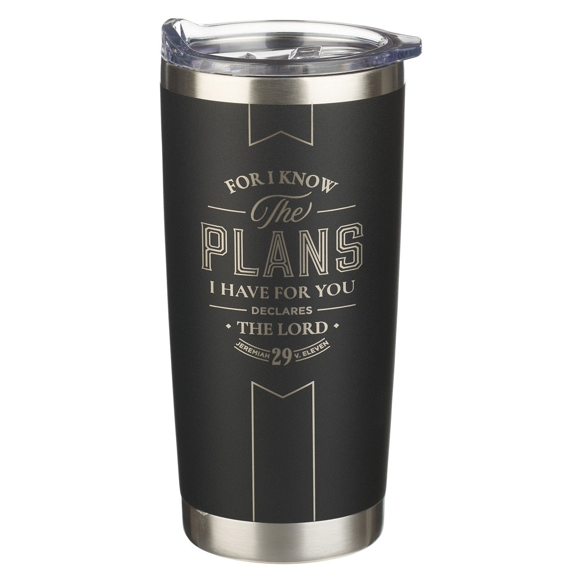 The Plans Black Stainless Steel Travel Tumbler - Jeremiah 29:11