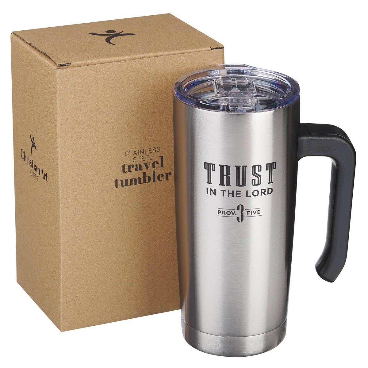 Trust in the Lord Stainless Steel Travel Mug with Handle - Psalm 3:5