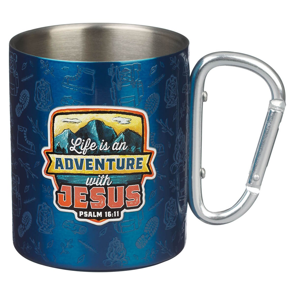Adventure with Jesus Blue Trail Stainless Steel Camp-style Mug - Psalm 16:11